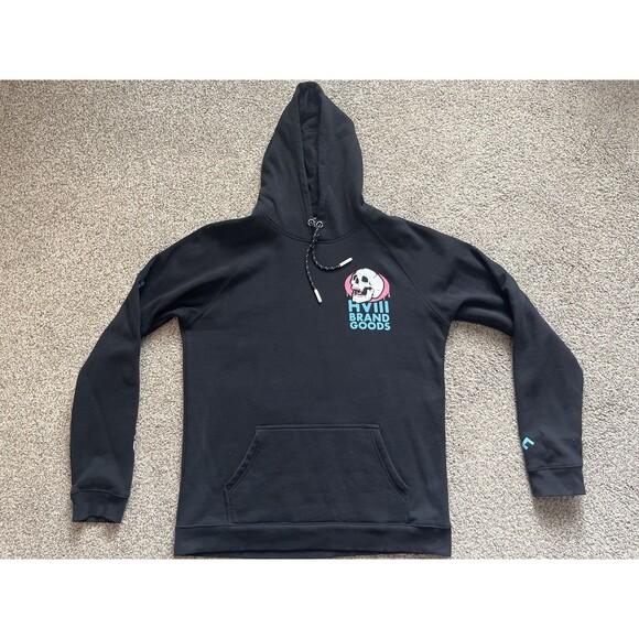 HVIII Brand Goods Hoodie Size XL Momento Mori Black Skull Fitness Pullover - Picture 2 of 7